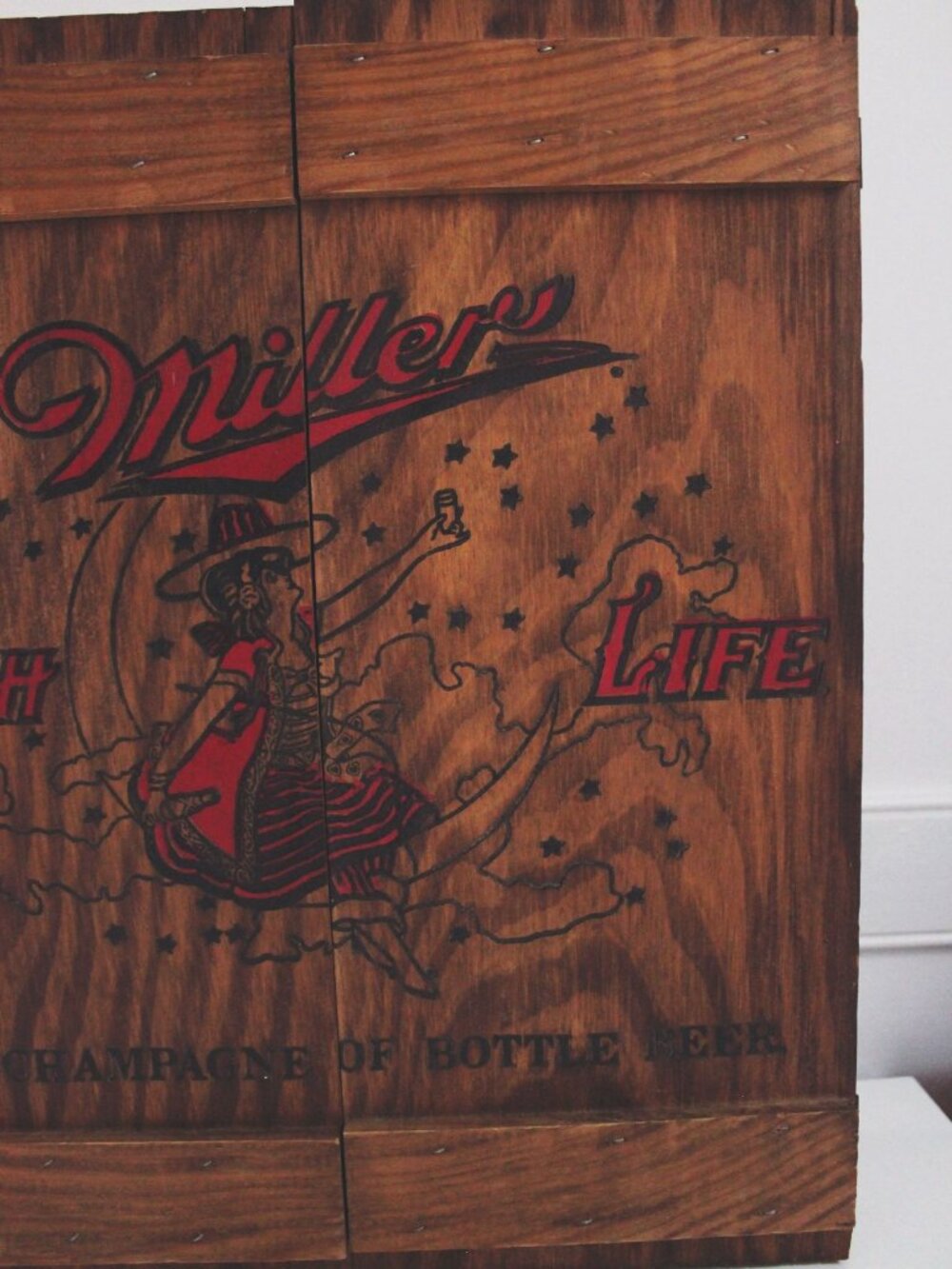 Vintage Miller High Life Wooden Cabinet Wall Hanging Crate Box Storage - Picture 9 of 10